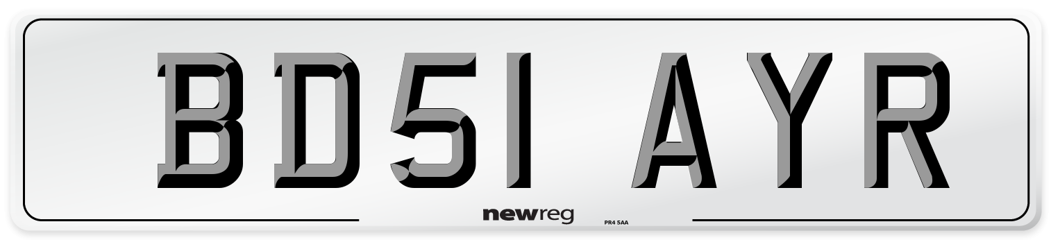 BD51 AYR Number Plate from New Reg